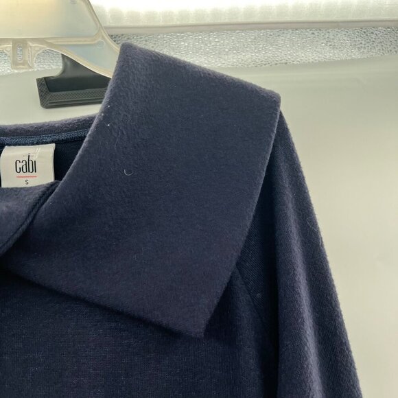 Cabi Women's Sweater Dress Collared Long Sleeve Navy Size Small Pockets - Picture 3 of 9